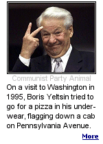 Late night drinking by Mr Yeltsin during a visit to Washington almost ended in an international incident.